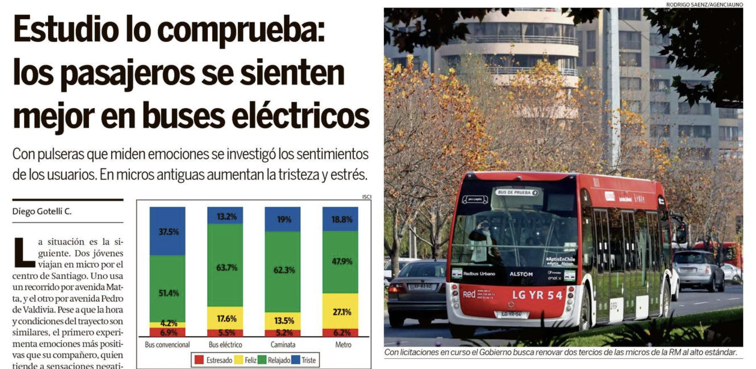 Estudio lo comprueba: los pasajeros se sienten mejor en buses eléctricos